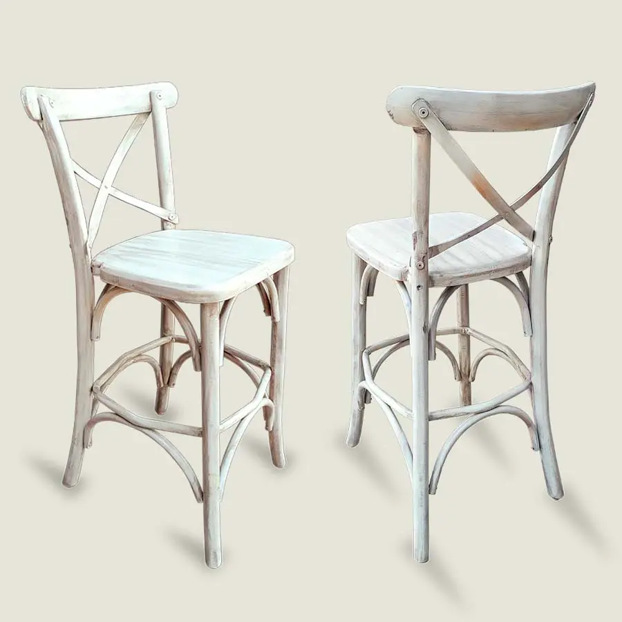 bancos de madera crossback vintage Blanco Moblibar Moderno Vintage.webp