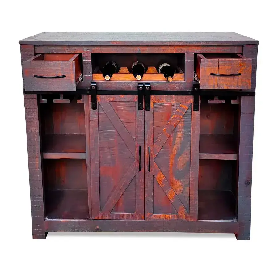 Barra de bar de madera crossback Gris Vintage Moblibar Moderno Vintage.webp