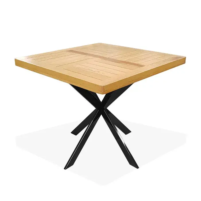 Mesa Cuadrada Asterisc de madera baja para Restaurantes Bares y Cafeterias  