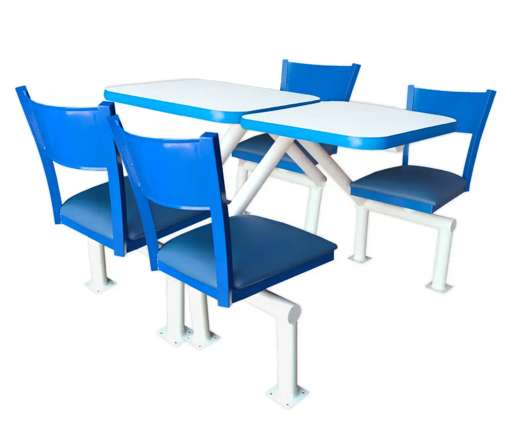 Sillas y Mesas para comedores Industriales 4 Personas Mod: B 
