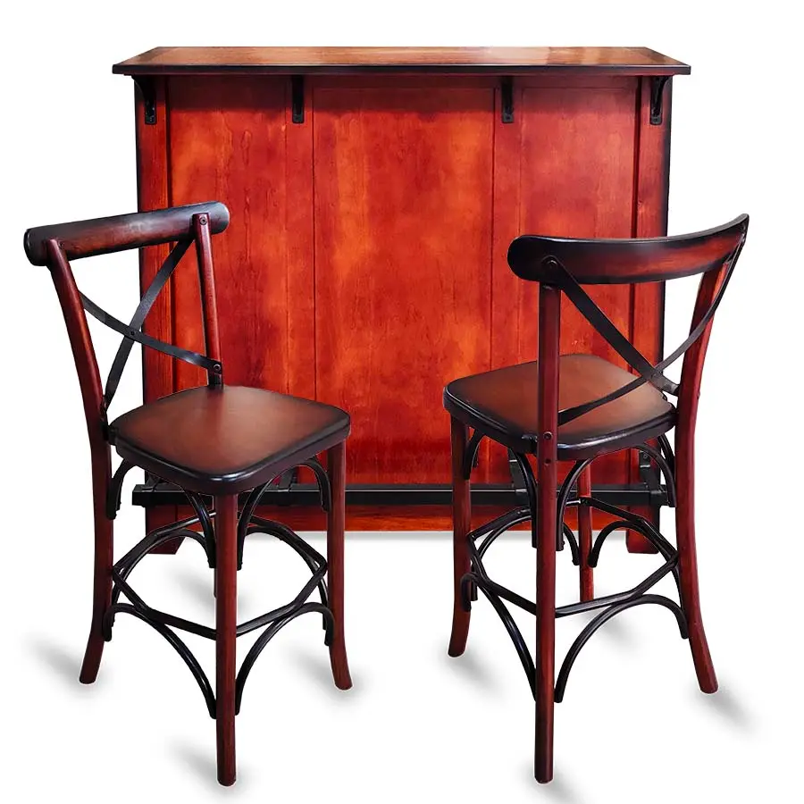 Paquete de Barra para bar y 2 bancos estilo vintage Alki para Restaurantes Bares y Cafeterias 