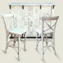 Paquete de Barra para bar y 2 bancos estilo vintage Blancopara Restaurantes Bares y Cafeterias  