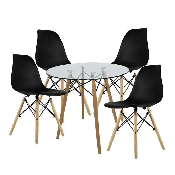 Paquete Eames cristal 4 sillas+1mesa para Restaurantes Bares y Cafeterias