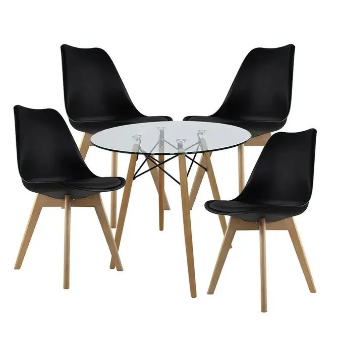 Paquete Lisboa cristal 4 sillas+1mesa para Restaurantes Bares y Cafeterias 