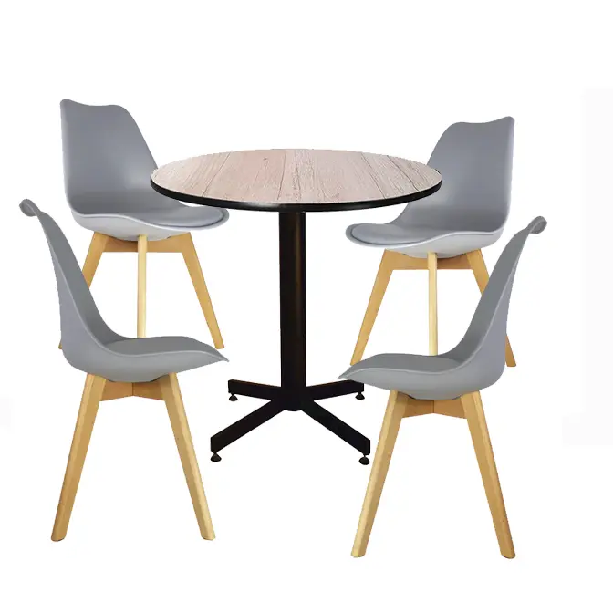 Paquete Lisboa 60 de diam 4 sillas+1mesa de melamina para Restaurantes Bares y Cafeterias 