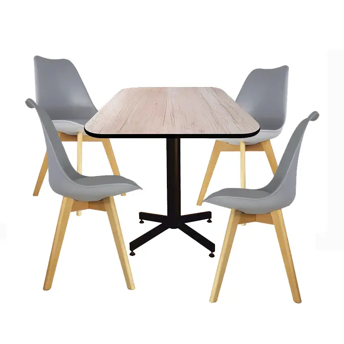 Paquete Lisboa 60x60xm 4 sillas+1mesa de melamina para Restaurantes Bares y Cafeterias