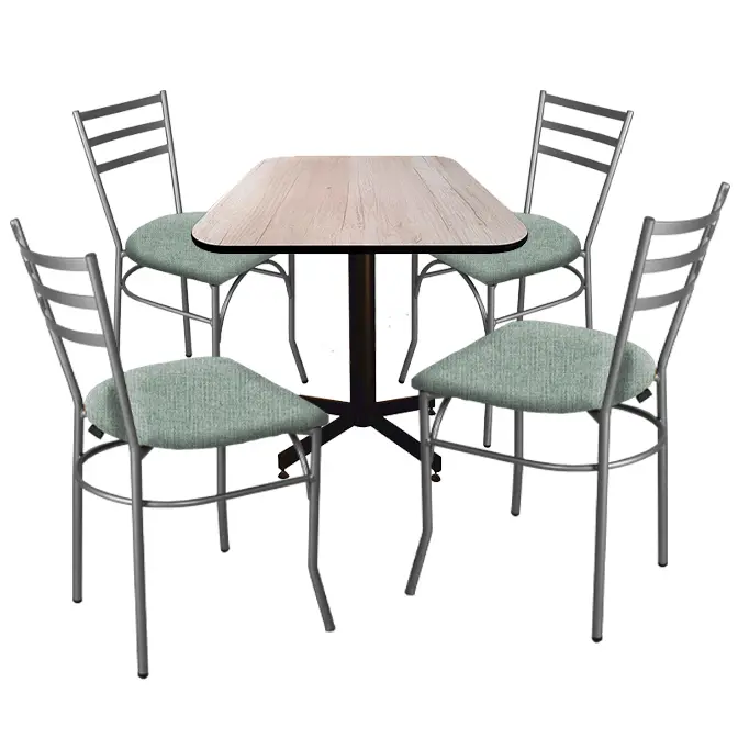 Paquete Disegno 60x60cm 4 sillas+1mesa de melamina para Restaurantes Bares y Cafeterias  