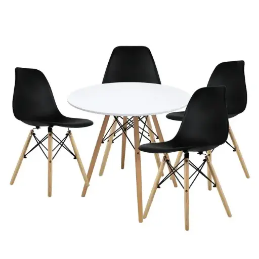 Paquete Eames melamina 4 sillas+1mesa para Restaurantes Bares y Cafeterias
